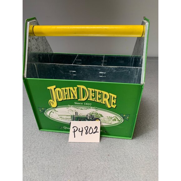 John Deere Green Metal Utensil Caddy with Wooden Handle - Picture 9 of 9